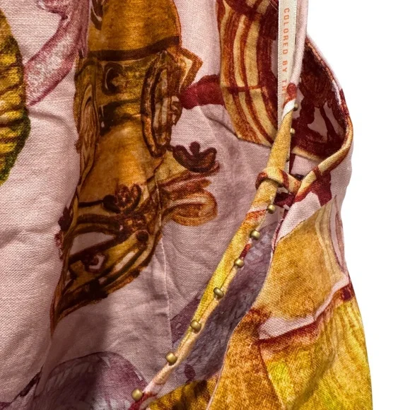 NWT Farm Rio Strappy Linen Maxi Dress Nautical Wonder Casual Beach Pink Sz XL - Picture 12 of 16